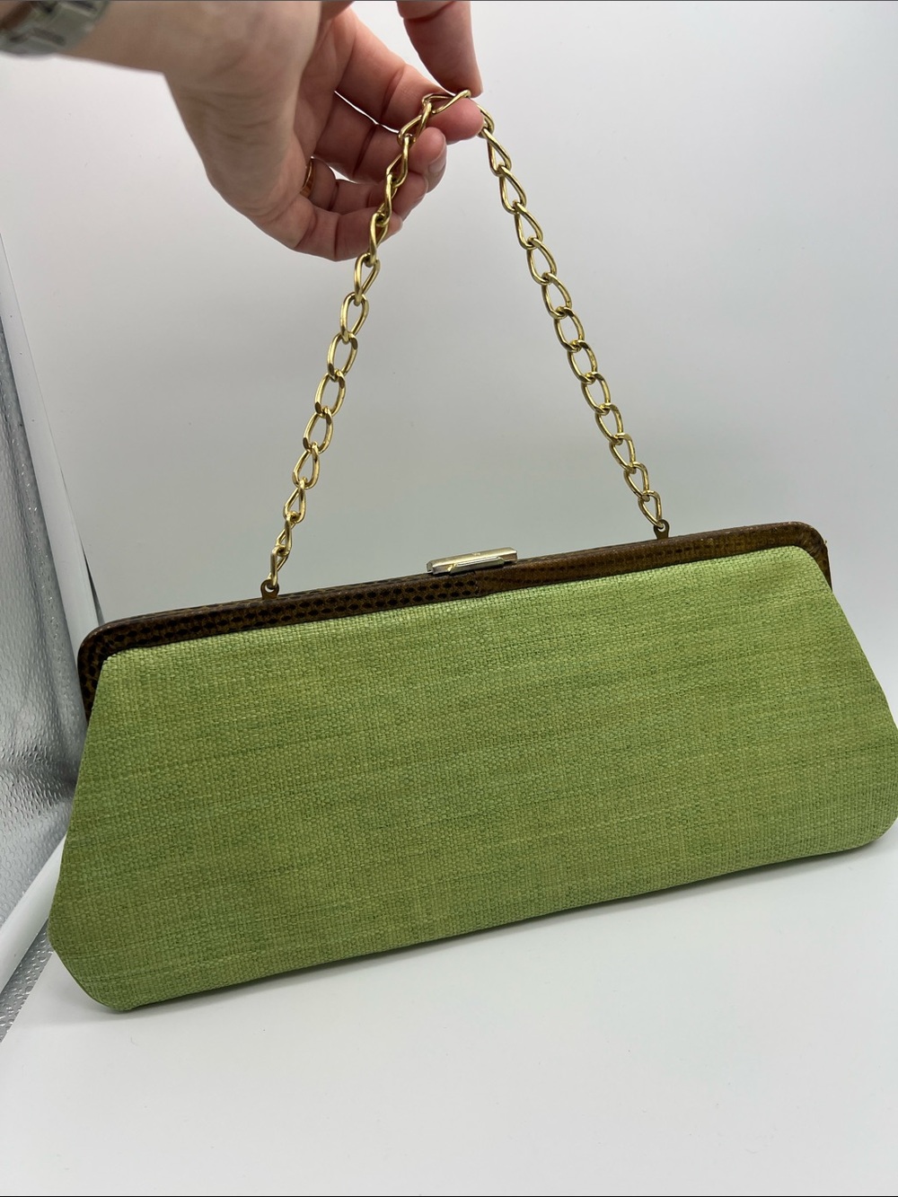 VTG âIngberâ Green Chain-Handle Evening Clutch